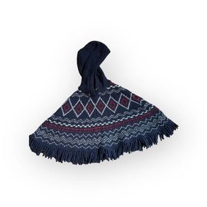 Oshkosh Fair Aisle Sweater Poncho With Fringe
